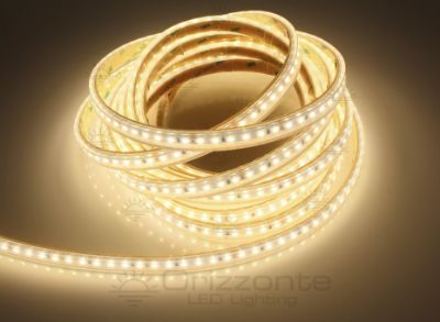 Image de Ruban led blanc chaud 5m 3000K 3step 120leds/m 2835 24V 14,4W/m, IP65 tube en silicone extrudé, bords pleins et vide à l'interieur