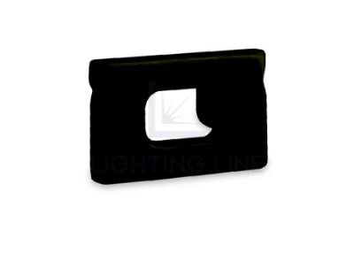Picture of Black plastic end cap with hole for profile PR-SL12-16