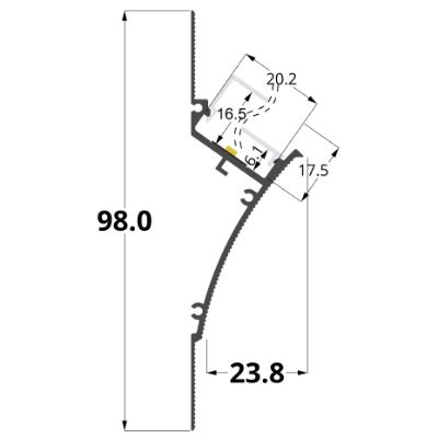 Picture of 97x35mm white painted profile for plasterboard 97x35mm, 2 meters