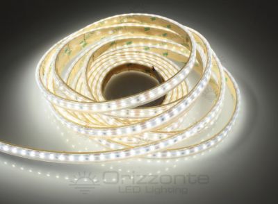 Immagine di Striscia led 5m bianco 4000K 3step 2835 120led/m 12V 9,6W/m, IP65 tubo di silicone estruso bordi pieni interno vuoto