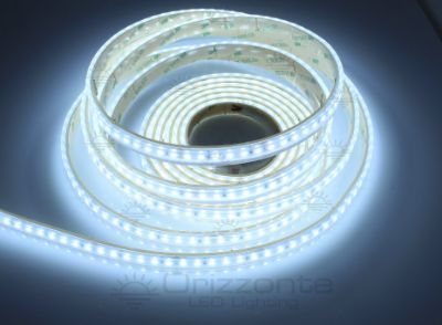 Picture of LED strip 5m cold white 6500K 3step 120leds/m 2835 24V 14,4W/m, IP65 extruded silicone tube with full edges (empty inside)