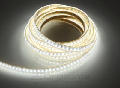 Immagine di Striscia led 5m bianco 4000K 3step 2835 120led/m 24V 14,4W/m, IP65 tubo di silicone estruso bordi pieni interno vuoto