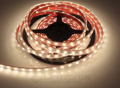 Imagen de Tira de led 5m blanco cálido 3000K 3step 2835 60led/m 12V 4,8W/m, IP65 tubo de silicona extruído bordes llenos interior vacío