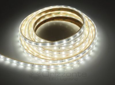 Picture of LED strip 5m white 4000K 3step 60leds/m 2835 24V 4,8W/m, IP65 extruded silicone tube with full edges (empty inside)